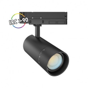 Spot LED sur rail avec adaptateur 3 allumages - Noir - 25/30/35W CCT - Angle ajustable - miidex - 100396