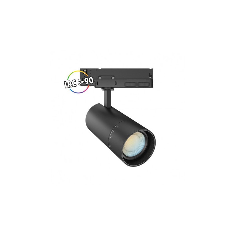 Spot LED sur rail avec adaptateur 3 allumages - Noir - 25/30/35W CCT - Angle ajustable - miidex - 100396