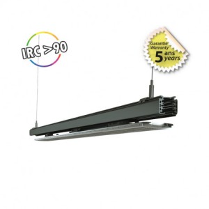 Linéaire LED sur rail - Noir - 600mm - 20/18/16/14W - 4000K - miidex - 100691