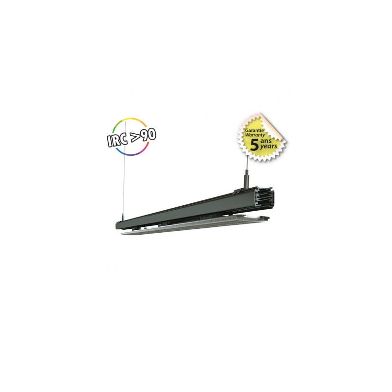 Linéaire LED sur rail - Noir - 1200mm - 28/32/36/40W - 4000K - miidex - 100692