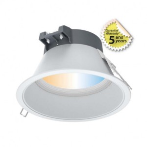 Downlight LED rond 30W Ø217 CCT Basse luminance - Blanc - MIIDEX - 100316