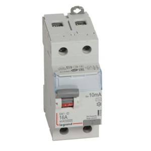 Interrupteur différentiel 2P 230V~ 16A type AC 10mA - 2 modules LEGRAND 411500