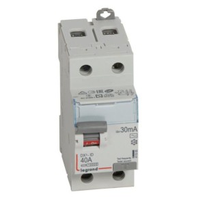 Interrupteur différentiel 2P 230V~ 40A type AC 30mA - 2 modules LEGRAND 411505