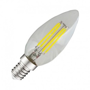 Ampoule LED E14 4W 4000°K - COB filament flamme VISION EL
